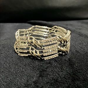 Rhinestone bracelets in silver